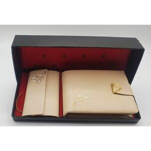 Vintage Cowhide Wallet And Key Holder Set For Women In Original Box 1950's